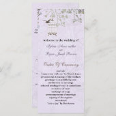 ラベンダー薄紫ヴィンテージ結婚バードカゴ プログラム (正面/裏面)