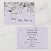 ラベンダー薄紫ヴィンテージ結婚バードカゴ 名刺 (正面/裏面)