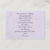 ラベンダー薄紫ヴィンテージ結婚バードカゴ 名刺 (裏面)