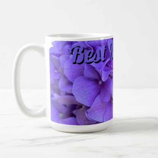 ラベンダー薄紫紫アジサイの花最高の母 コーヒーマグカップ (左)