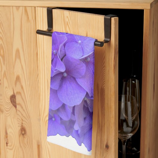 ラベンダー薄紫紫色アジサイ紫色の花 キッチンタオル (三つ折り)