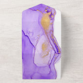 ラベンダー薄紫結婚アルコールインクのオールインワン オールインワン招待状 (外側)