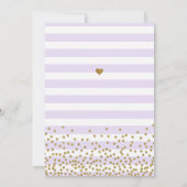 ラベンダー薄紫金ゴールドSweet sixteenパーティー誕生日 招待状 (裏面)