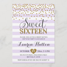 ラベンダー薄紫金ゴールドSweet sixteenパーティー誕生日