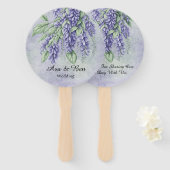ラベンダー藤の花結婚大理石 ハンドファン (正面&裏面)