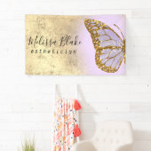 ラベンダー蝶のロゴバナー 横断幕 (インサイチュ)