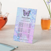 ラベンダー蝶の価格表台座文字 台座サイン (インサイチュ)