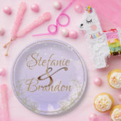 ラベンダー蝶 ペーパープレート (パーティー)