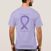 ラベンダー認識度カスタムリボンがんArt Shirts Tシャツ (裏面)