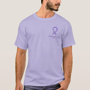 ラベンダー認識度カスタムリボンがんArt Shirts Tシャツ