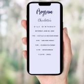 ラベンダー誕生日プログラムディナーカード 招待状