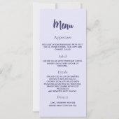 ラベンダー誕生日プログラムディナーカード 招待状 (裏面)