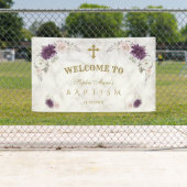 ラベンダー赤面ピンク花バプテスマ歓迎サイン 横断幕 (インサイチュ)