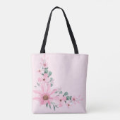 ラベンダー赤面、ピンクフローラトート トートバッグ (裏面)