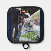 ラベンダー通りの明るい側面 鍋敷き (正面)