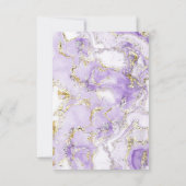 ラベンダー金ゴールドインク流体大理石結婚式招待状 招待状 (裏面)