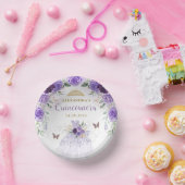 ラベンダー金ゴールドキンセアニェラドレス15誕生日 ペーパーボウル (パーティー)