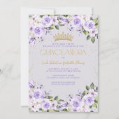 ラベンダー金ゴールドキンセアニラミクリンQRコード 招待状 (正面)