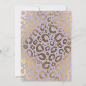 ラベンダー金ゴールドクリームグラムヒョウ印刷ベビーシャワー 招待状 (裏面)