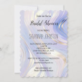 ラベンダー金ゴールドグラムブライダルシャワー 招待状 (正面)
