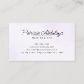 ラベンダー金ゴールドグリッターアゲートヘアブレイディングサロン 名刺 (正面)