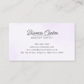 ラベンダー金ゴールドグリッターアゲートメイクアップアーティストサロン 名刺 (正面)