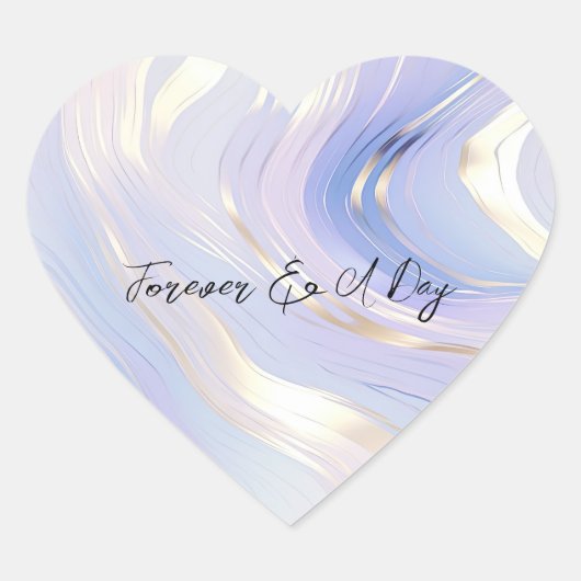 ラベンダー金ゴールドグ結婚ラム ハートシール (正面)