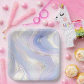 ラベンダー金ゴールドグ結婚ラム ペーパープレート (パーティー)