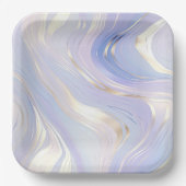 ラベンダー金ゴールドグ結婚ラム ペーパープレート (正面)