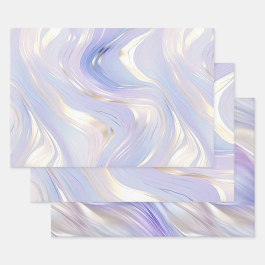 ラベンダー金ゴールドグ結婚ラム ラッピングペーパーシート (セット)