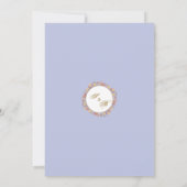 ラベンダー金ゴールドスクリプトモダンフローラエレガントな結婚式 サンキューカード (裏面)