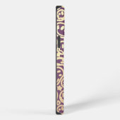 ラベンダー金ゴールドスマイル笑顔顔パターンモダン iPhoneケース (右側面)