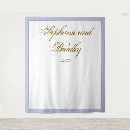 ラベンダー金ゴールドミニマリストエレガントなウェディング背景 タペストリー (正面)