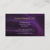 ラベンダー金ゴールド大理石背景水彩 名刺 (裏面)