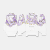 ラベンダー金ゴールド大理石 |結婚式の引き出物ボックス フェイバーボックス (折り畳みなし)