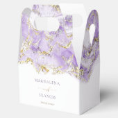 ラベンダー金ゴールド大理石 |結婚式の引き出物ボックス フェイバーボックス (オープン)