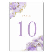 ラベンダー金ゴールド流体大理石テーブル番号10 テーブルナンバー (裏面)