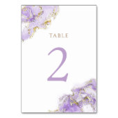 ラベンダー金ゴールド流体大理石テーブル番号2 テーブルナンバー (裏面)