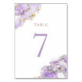 ラベンダー金ゴールド流体大理石テーブル番号7 テーブルナンバー (裏面)