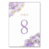 ラベンダー金ゴールド流体大理石テーブル番号8 テーブルナンバー (裏面)