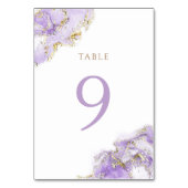 ラベンダー金ゴールド流体大理石テーブルNumber 9 テーブルナンバー (裏面)