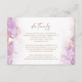 ラベンダー金ゴールド結婚マーブル詳細 エンクロージャーカード (正面)