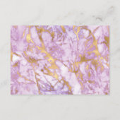 ラベンダー金ゴールド結婚マーブル詳細 エンクロージャーカード (裏面)