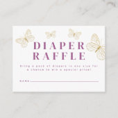 ラベンダー金ゴールド蝶おむつラッフル エンクロージャーカード (正面)