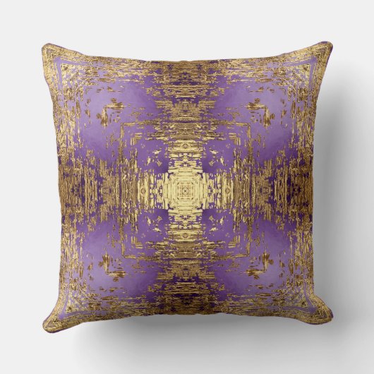 ラベンダー金ゴールド金属万華鏡のように千変万化するパターン装飾用クッション クッション (裏面)