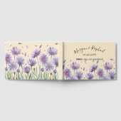 ラベンダー開花ウオーターカラーワイルドフラワー結婚ズ ゲストブック (全面)