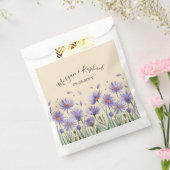 ラベンダー開花ウオーターカラーワイルドフラワー結婚ズ フェイバーバッグ (封をした状態)