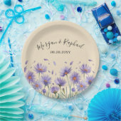 ラベンダー開花ウオーターカラーワイルドフラワー結婚ズ ペーパープレート (パーティー)