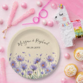 ラベンダー開花ウオーターカラーワイルドフラワー結婚ズ ペーパープレート (パーティー)