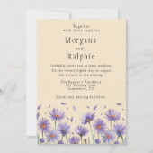 ラベンダー開花ウオーターカラーワイルドフラワー結婚ズ 招待状 (正面)